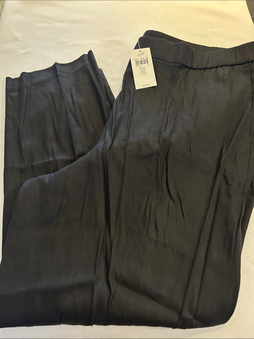J. Jill Plus Black Stretch Linen Blend Crop Pants NWT in 2X